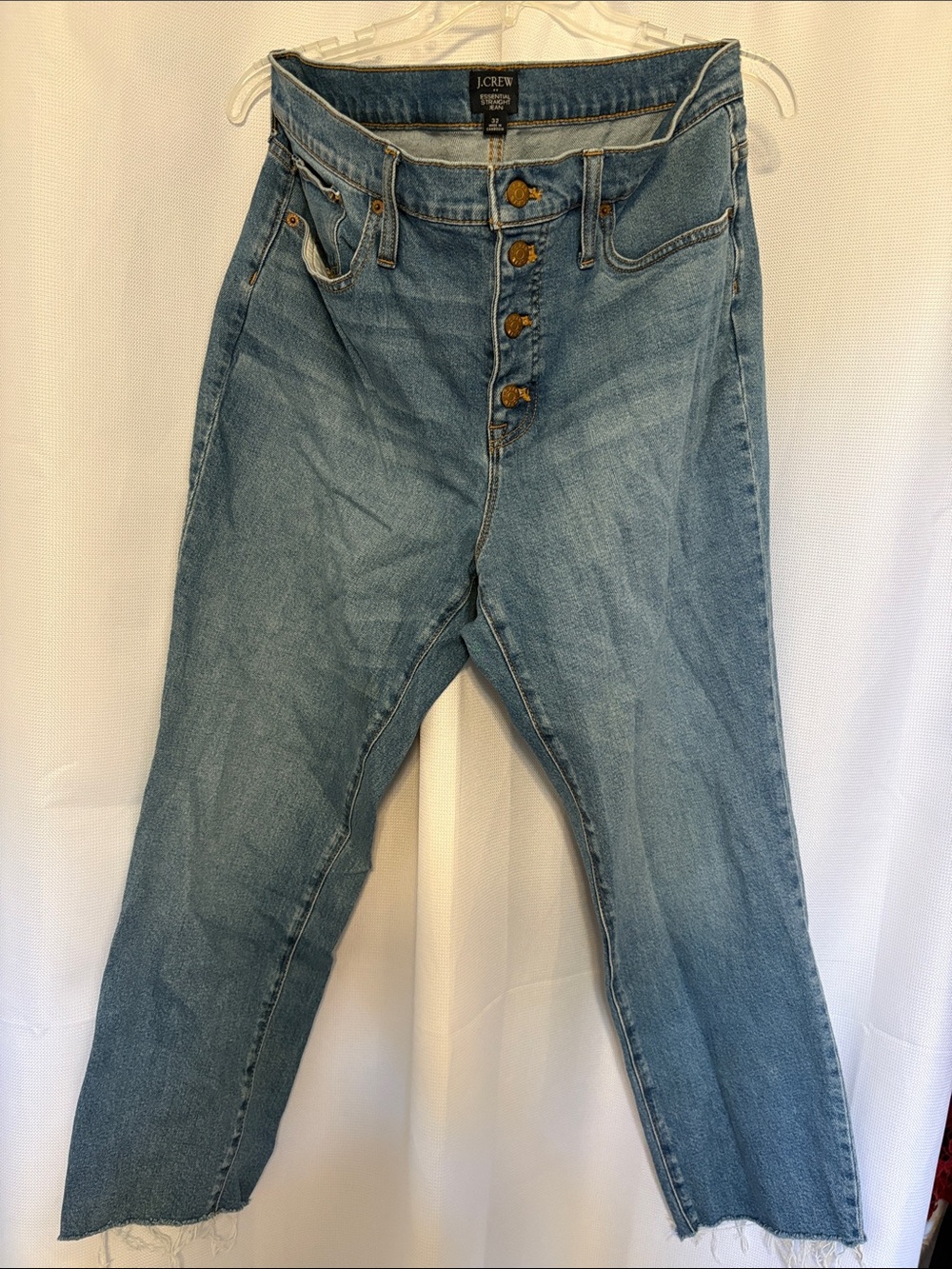 J. Crew Essential Straight Blue Button-Fly Straight Jeans
